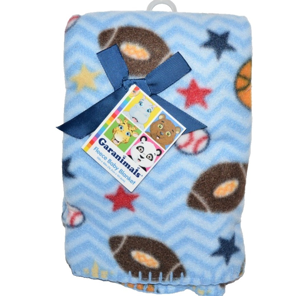 Garanimals Fleece Baby Blanket Sports Football Baseball Stars 30x40 NEW 2013